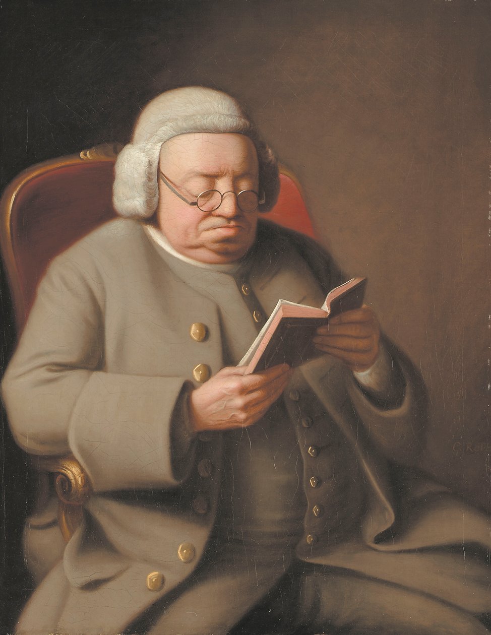 Porträt von Isaac Brodeau, der ein Buch liest, 18. Jahrhundert von George Roth