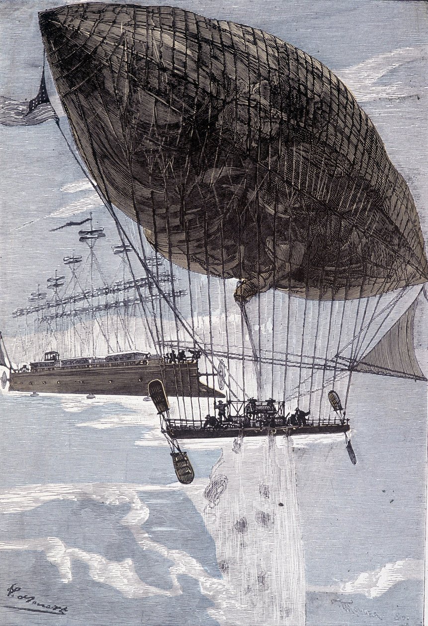Der Albatros schloss sich dem Go-a-Head an (Seite 216) in „Robur der Eroberer“ von Jules Verne von George Roux