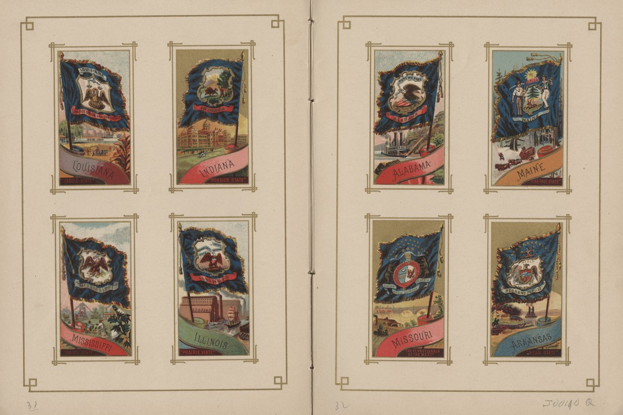 Flaggen aller Nationen und der Vereinigten Staaten von Amerika - Seiten 31 und 32, 1887 von George S. and Sons Harris