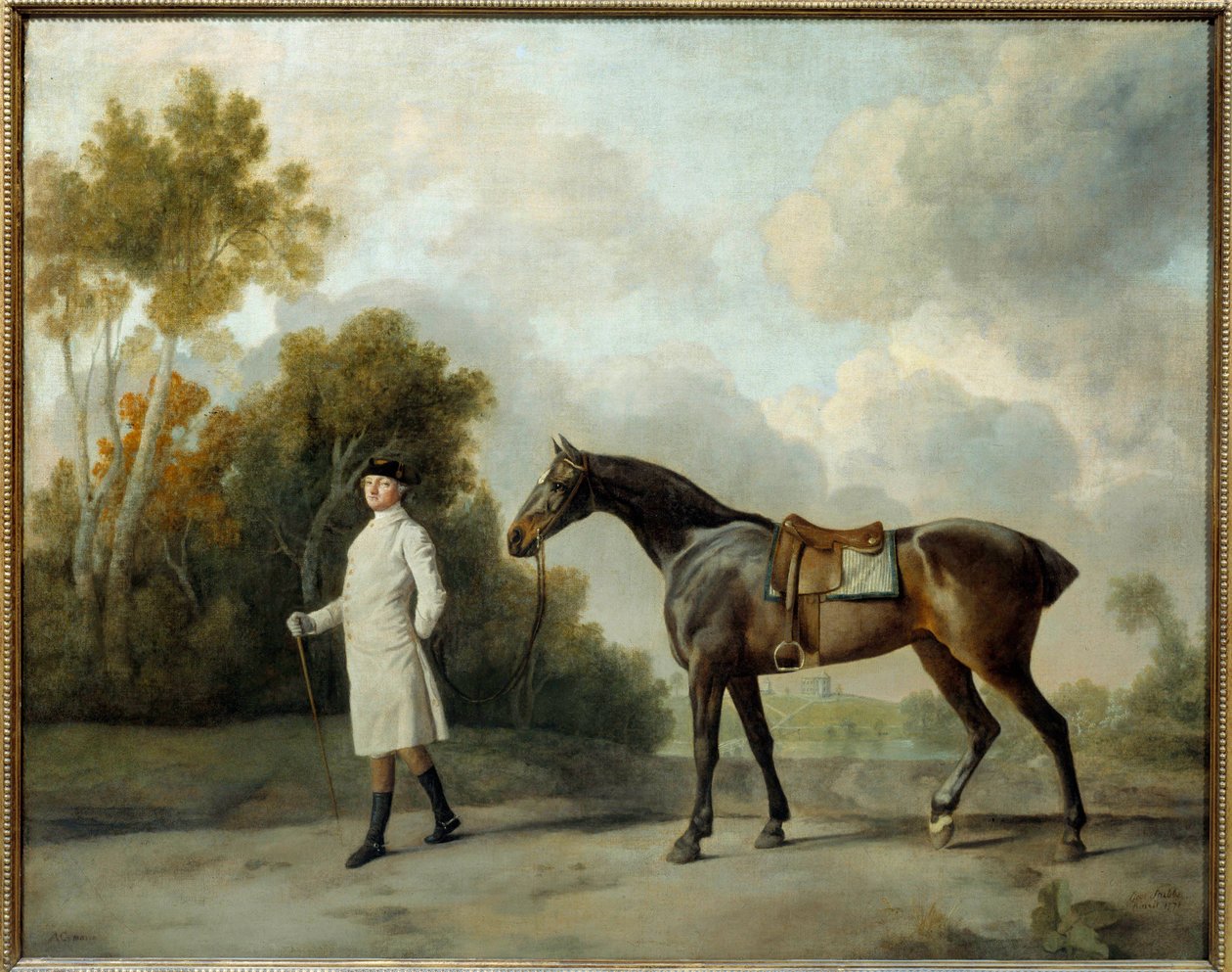 Porträt von Assheton, Erster Viscount Curzon und seine Stute Maria von George Stubbs