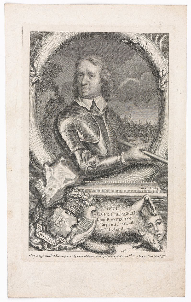 Oliver Cromwell, Lordprotektor von England, Schottland und Irland, 1653 von George Vertue