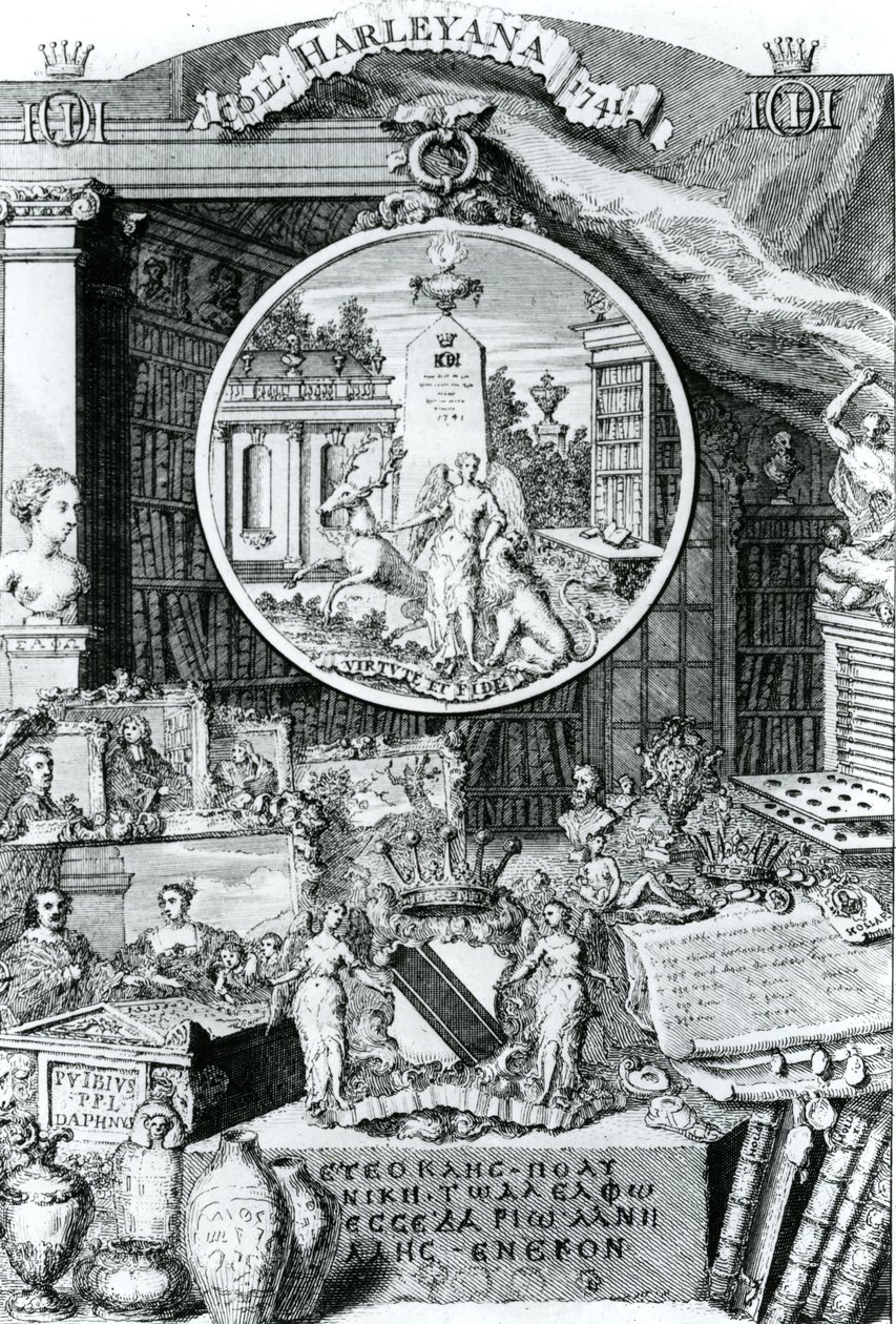 Exlibris von Lord Harley, 1741 von George Vertue