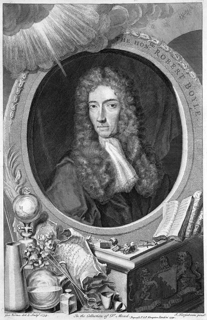 Robert Boyle, irischer Chemiker und Physiker des 17. Jahrhunderts, 1739 von George Vertue