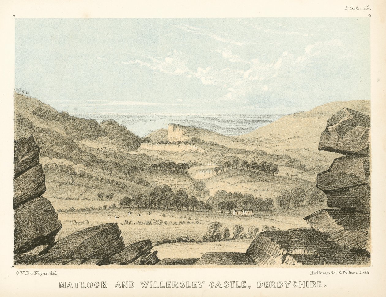 Matlock und Willersley Castle, Derbyshire von George Victor Du Noyer
