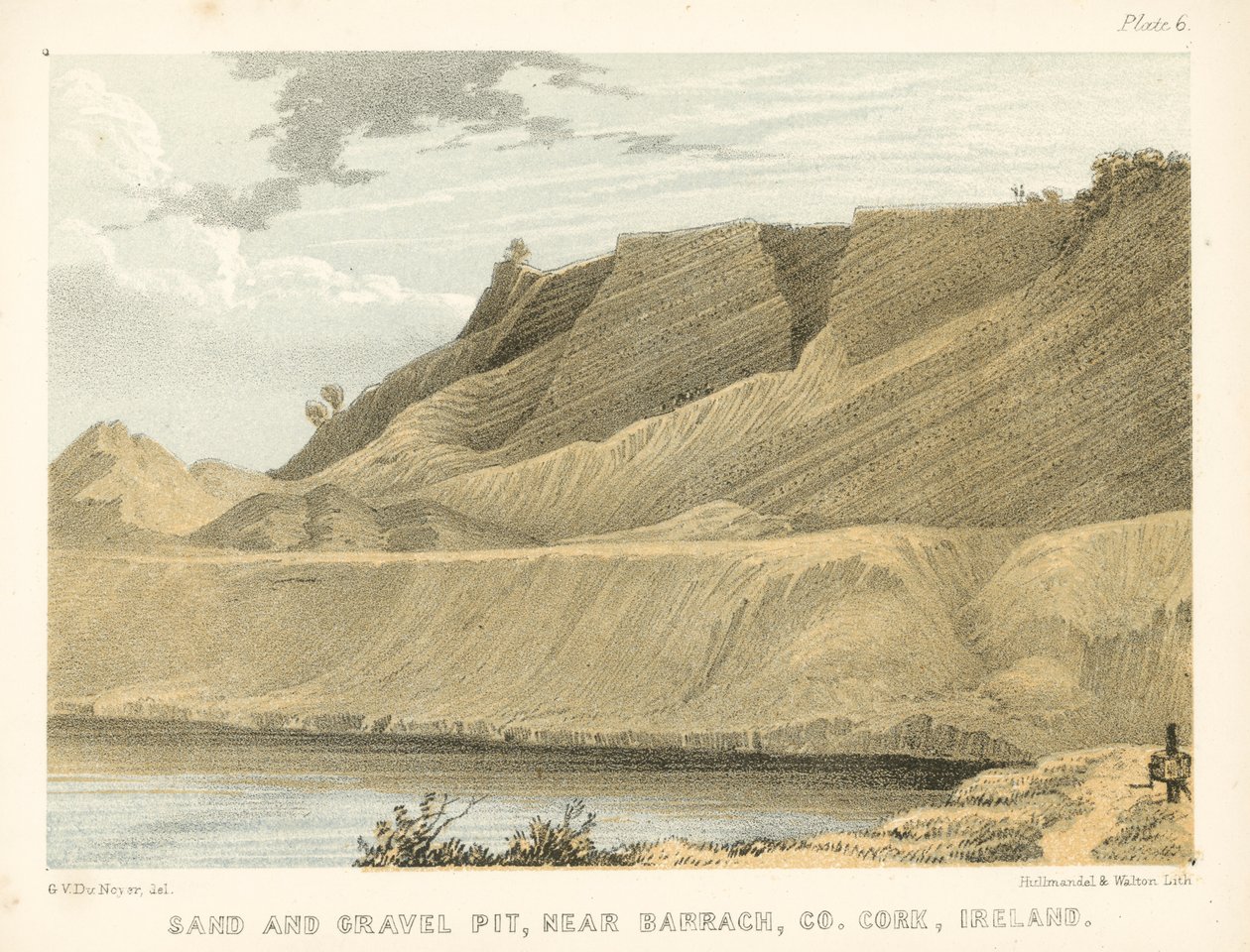 Sand- und Kiesgrube, in der Nähe von Barrach, Co Cork, Irland von George Victor Du Noyer