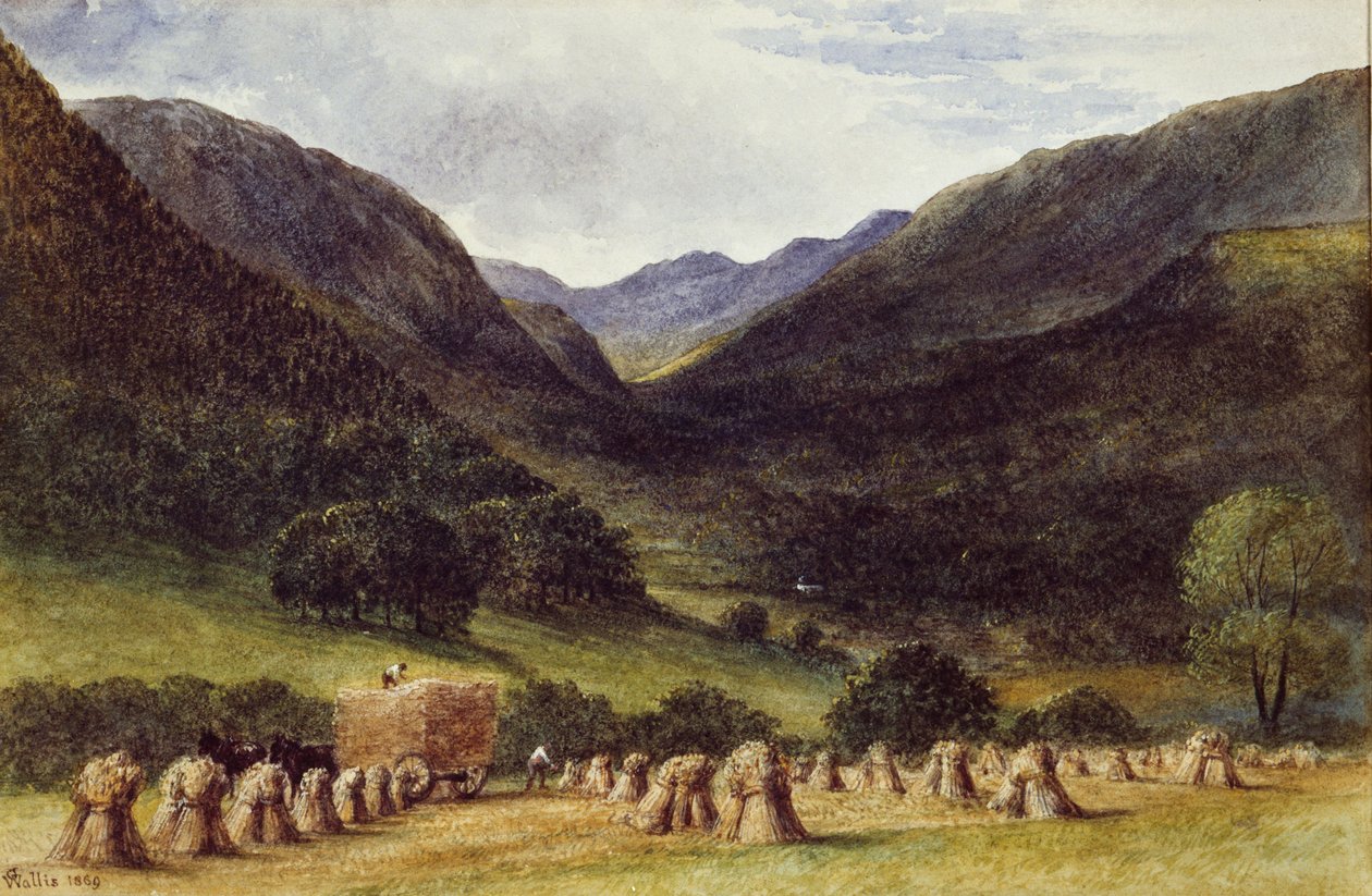 Erntezeit, Llyn Crafnant, Nordwales von George Augustus Wallis
