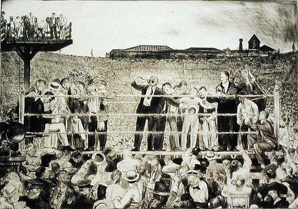 Vorstellung von Georges Carpentier: der Dempsey-Carpentier Kampf von George Wesley Bellows