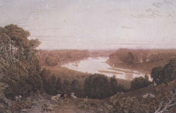 Blick vom Richmond Hill, Surrey von George the Younger Barret