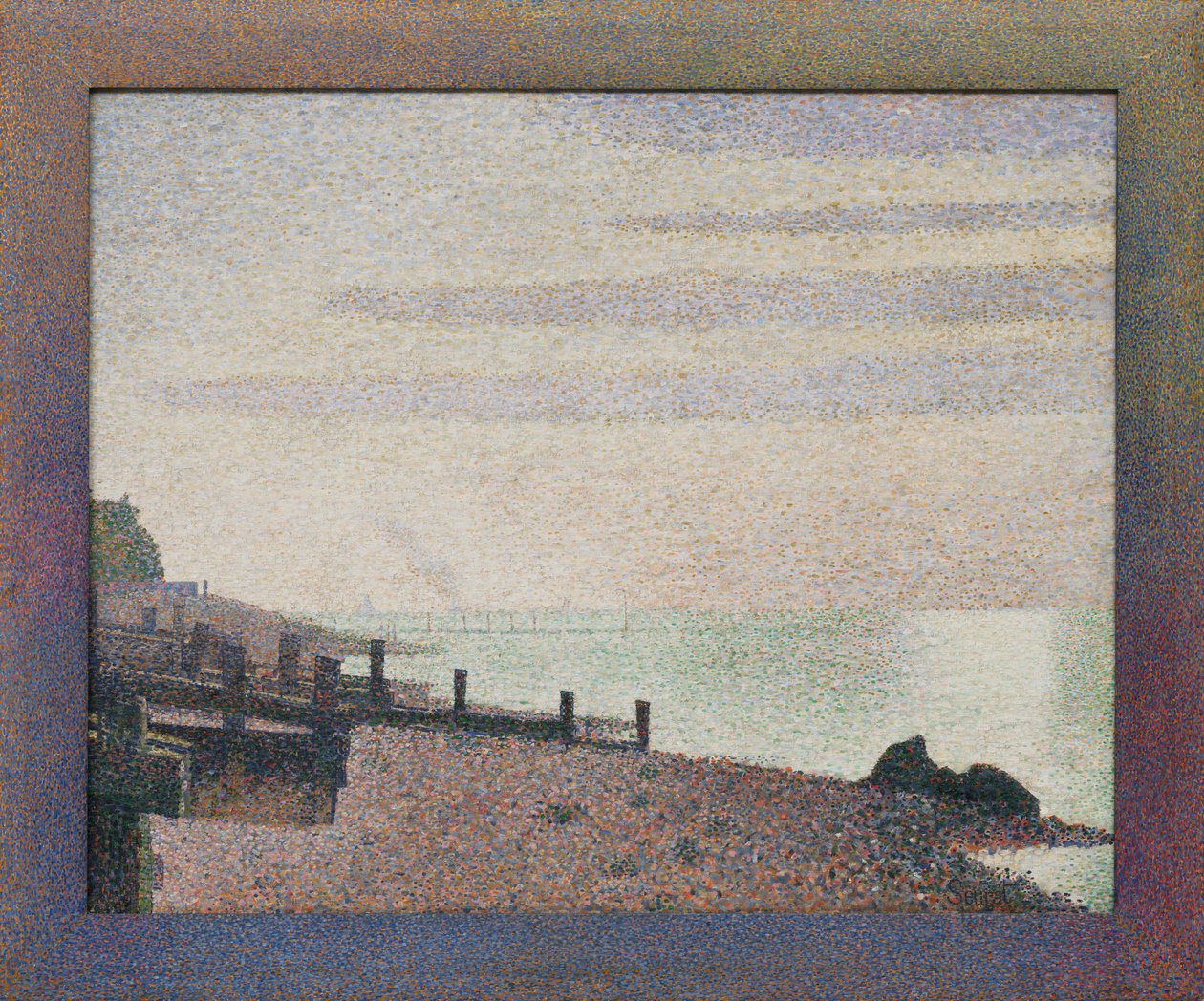 Honfleur, ein Abend, Mündung der Seine von Georges Seurat