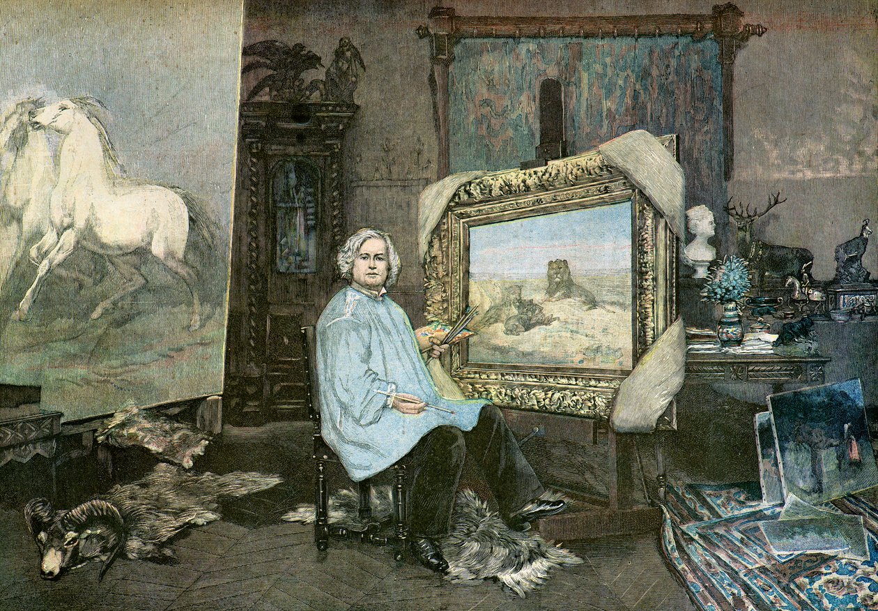 Die Künstlerin Rosa Bonheur in ihrem Atelier von Georges (1865 1951) Achille Fould