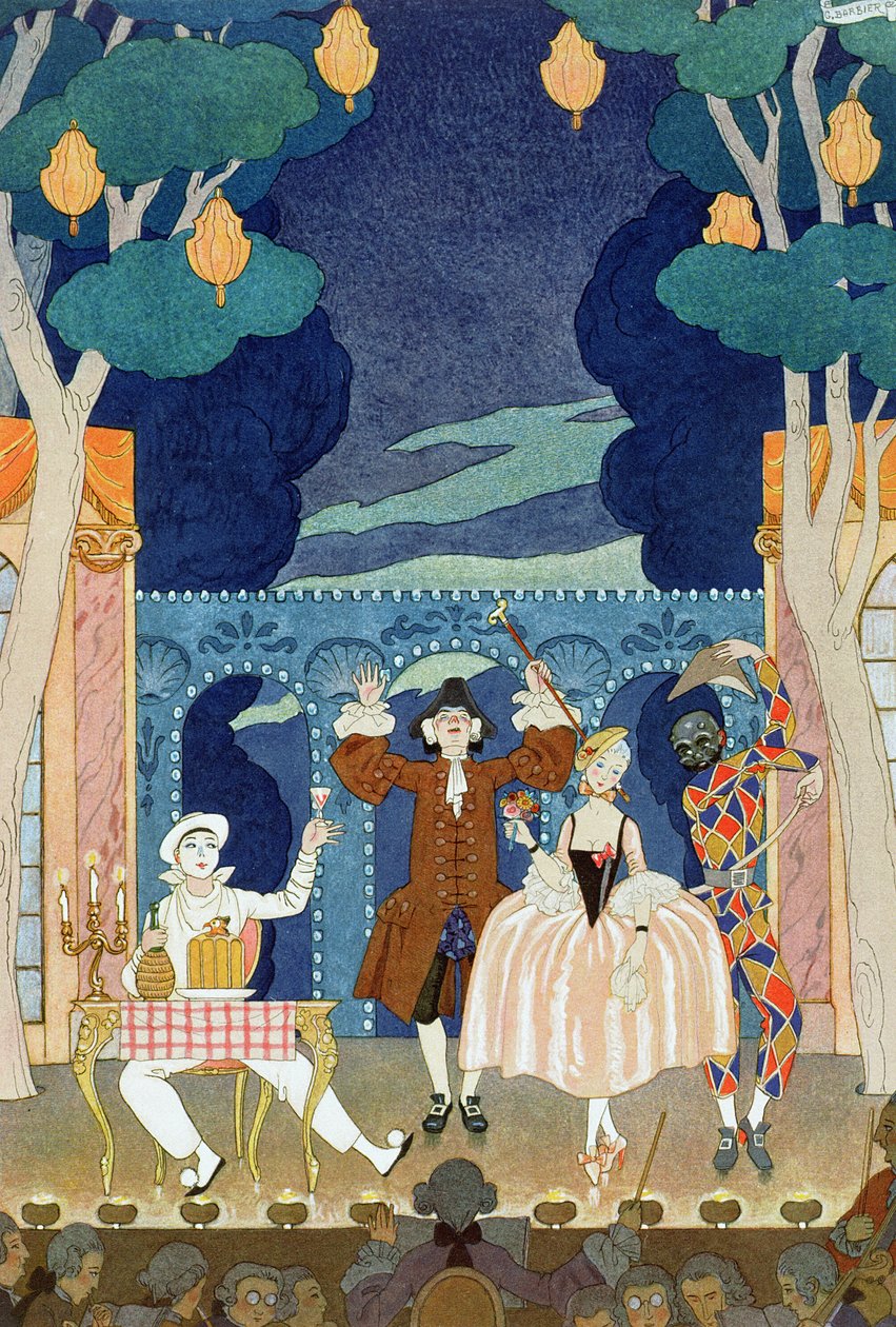 Pantomimenbühne, Illustration für 