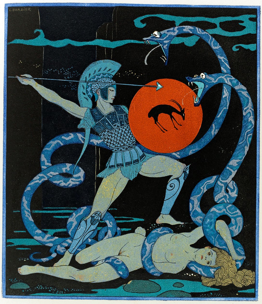 Illustration aus Les Chansons de Bilitis von Georges Barbier