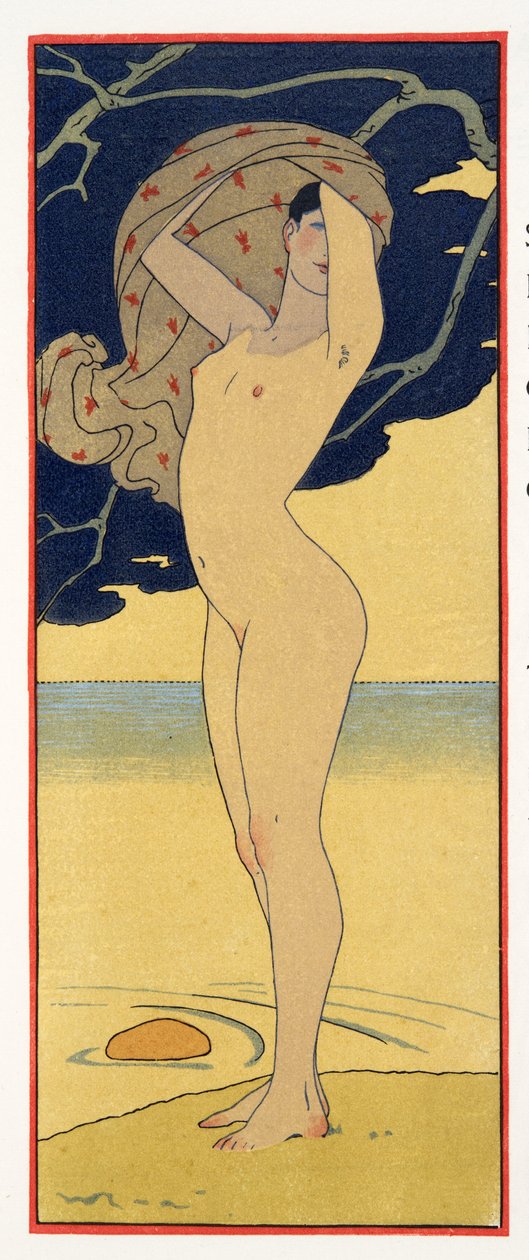La Riviere de la Foret, Illustration aus Les Chansons de Bilitis, von Pierre Louys, veröffentlicht 1922 von Georges Barbier