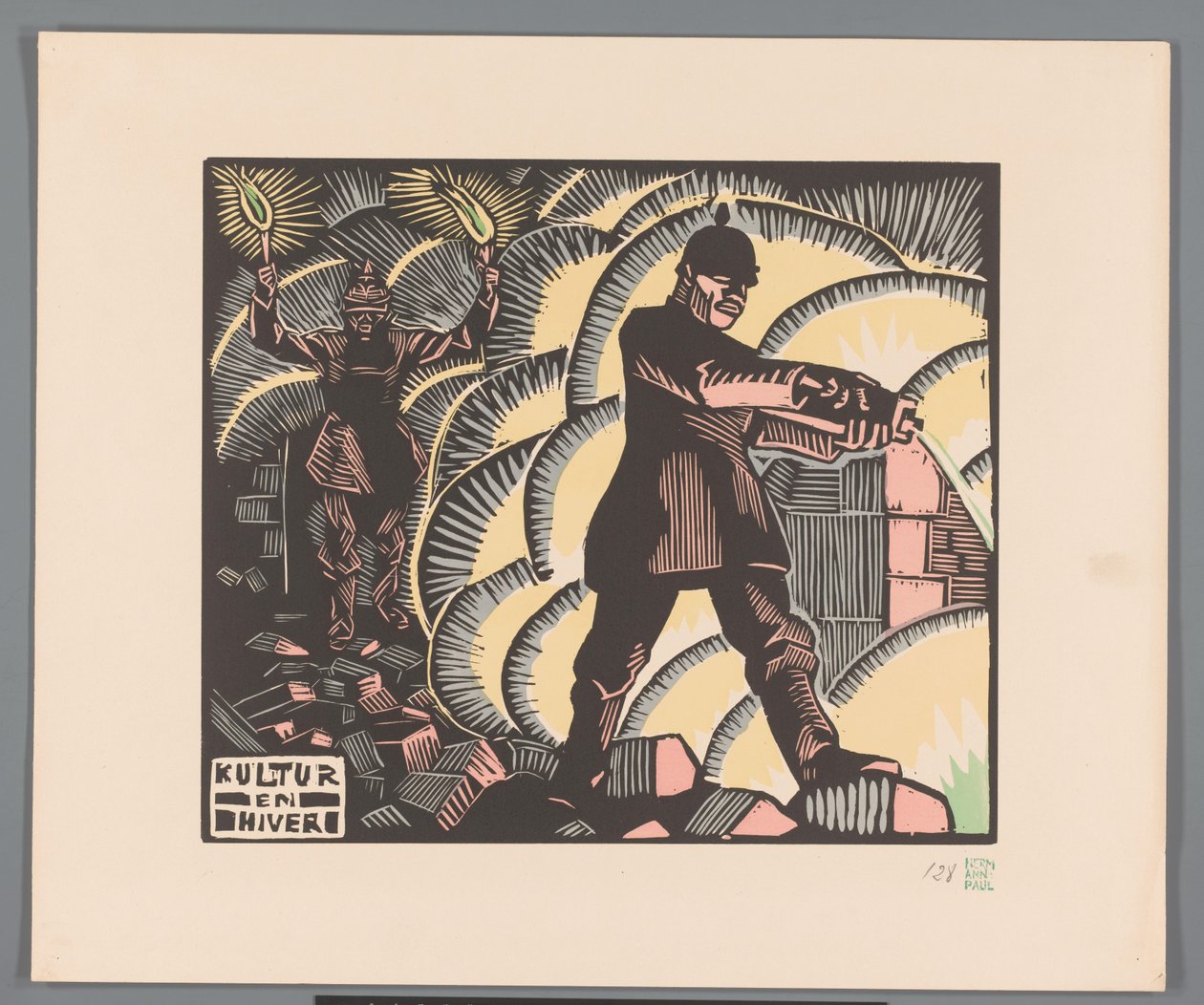 Soldaten setzen Gebäude in Brand von Georges Hermann Rene Paul