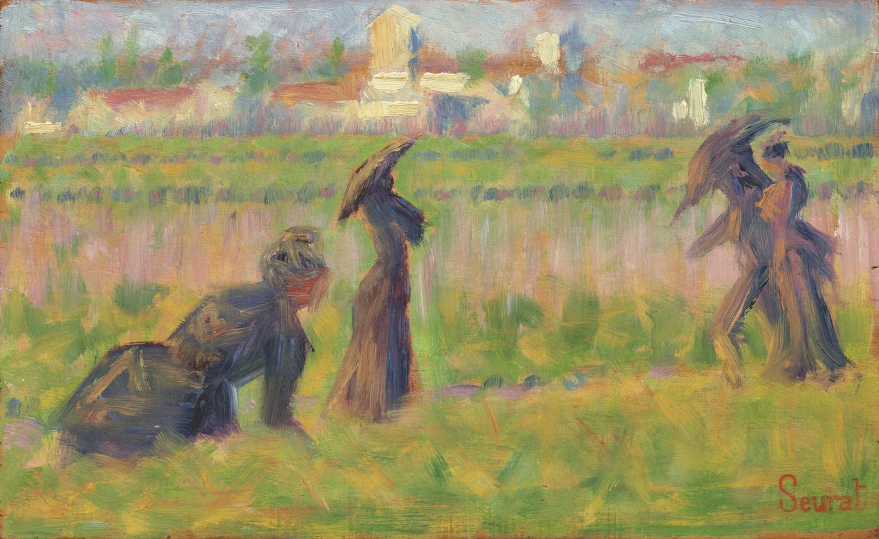 Figuren in einer Landschaft von Georges Seurat