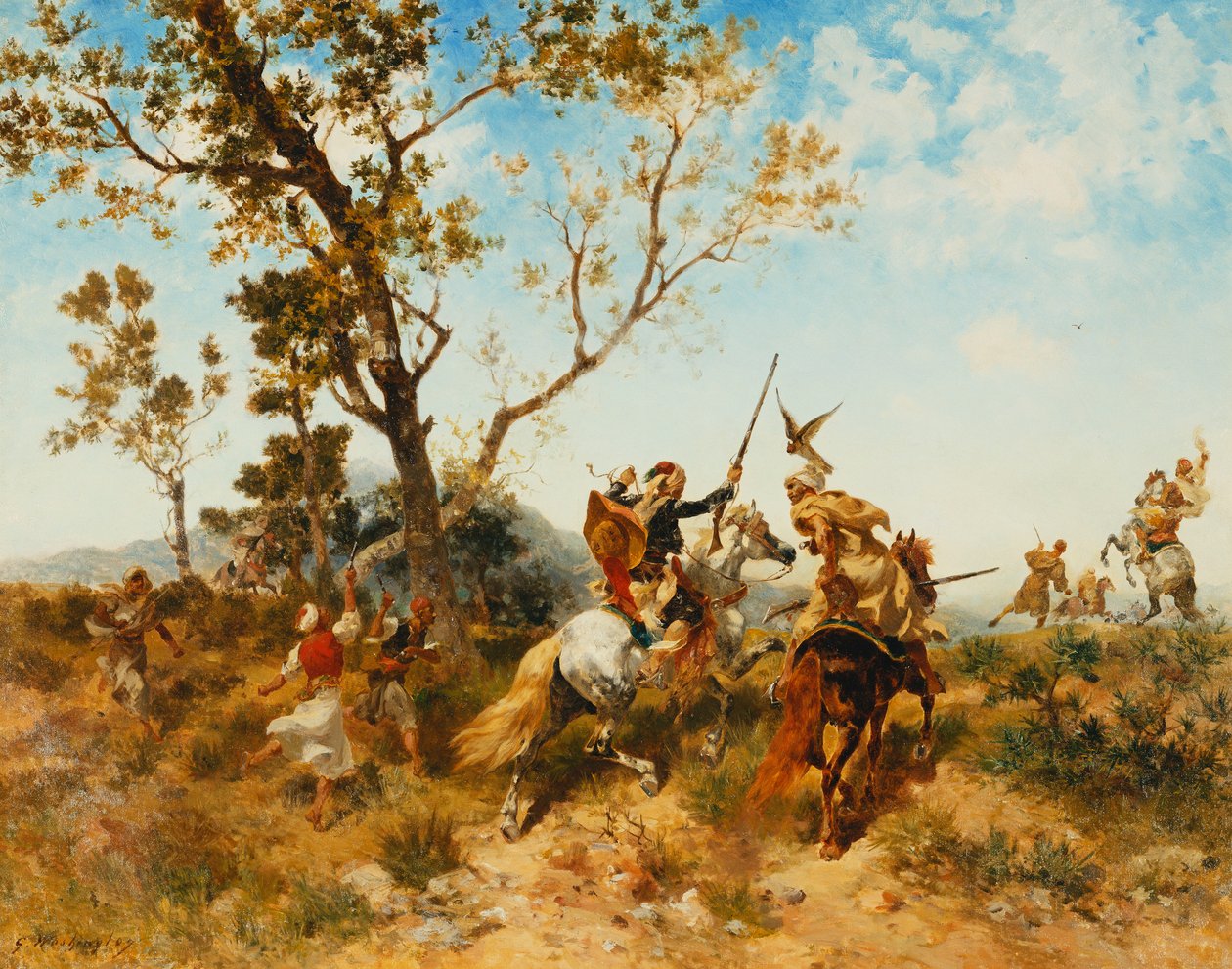 Eine arabische Falkenjagd von Georges Washington