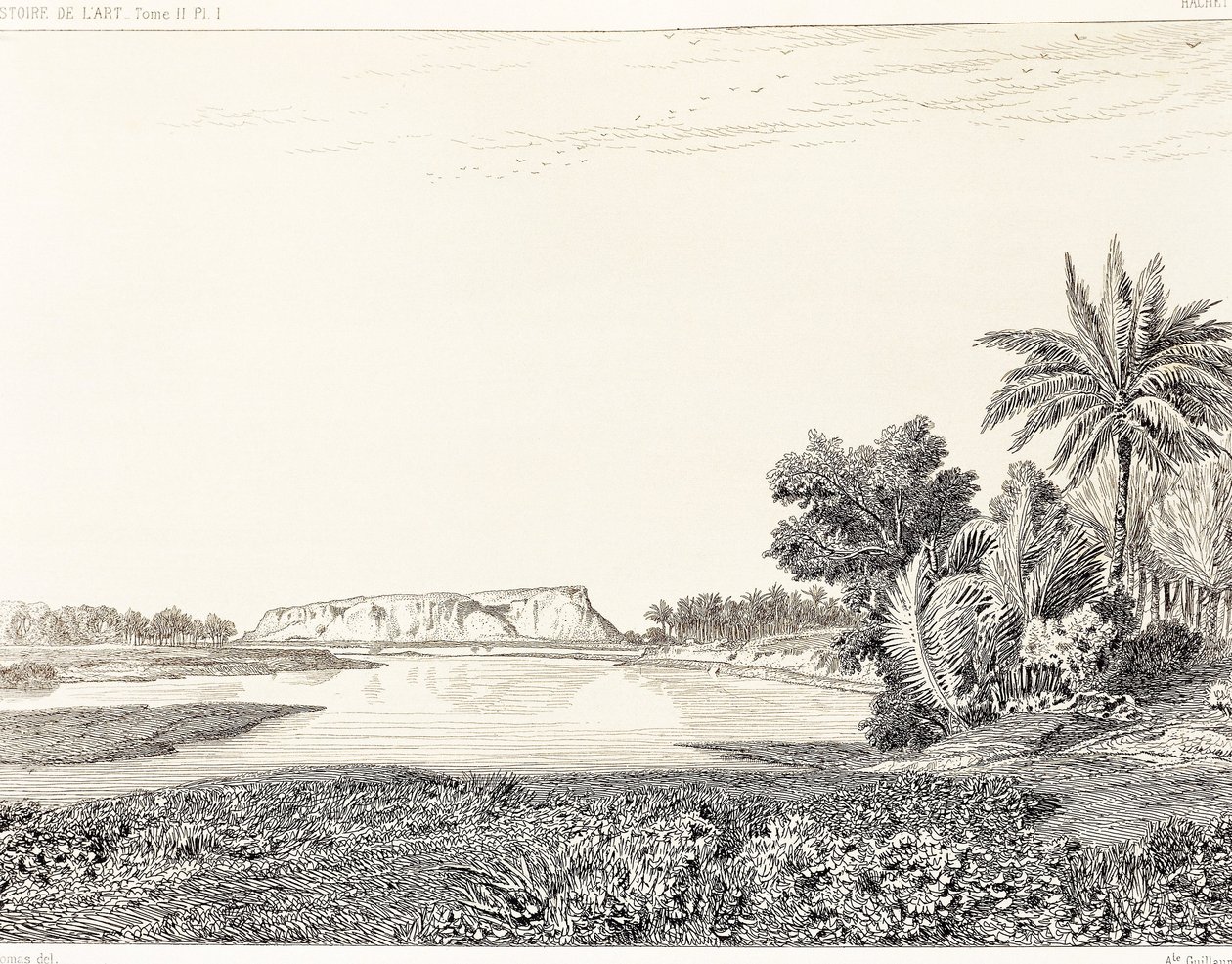 Irak, Ansicht von Babylon, Zeichnung von F. Thomas nach einem Stich von Georges Perrot (1832-1914) und Charles Chipiez (1835-1901), Histoire de l