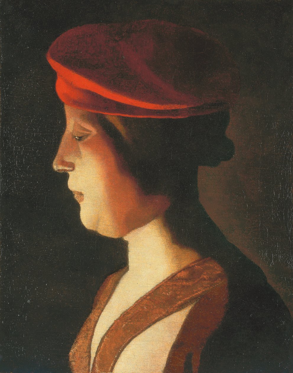 Kopf einer Frau; ein Fragment von Georges de La Tour
