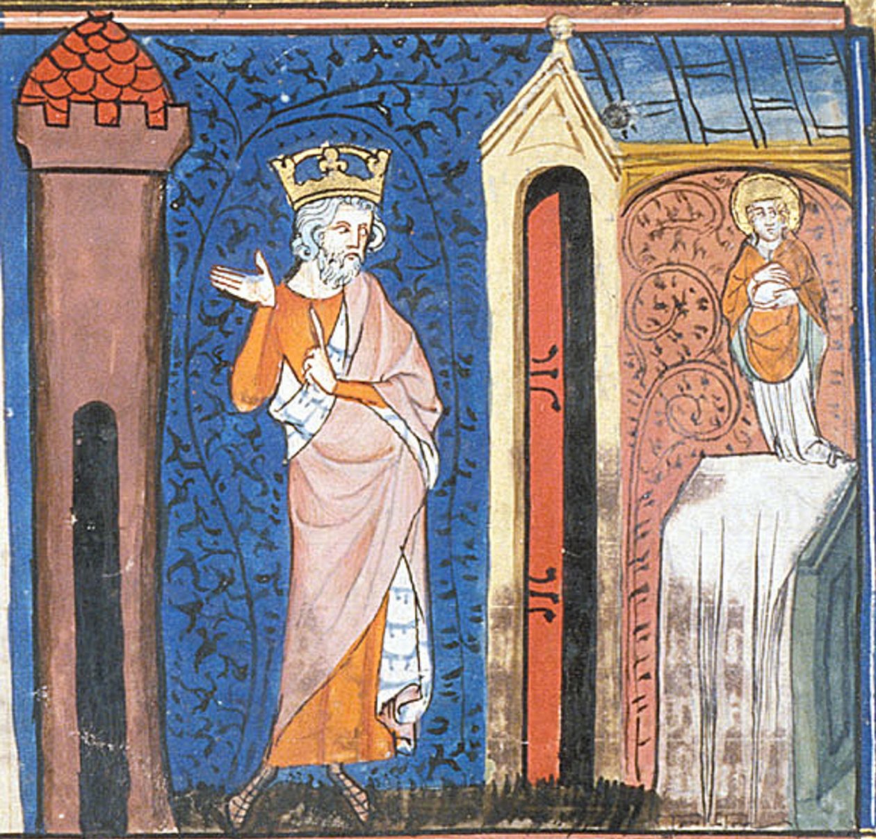 Karl der Große ehrt St. Denis, aus Chroniques de France ou de St Denis, 14. Jahrhundert von Georgia Levan Ramishvili from Tbilisi