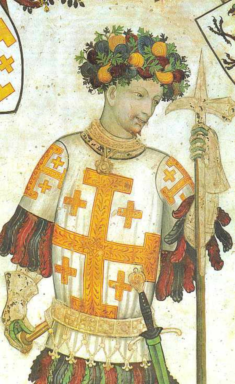 Manfred I. von Saluzzo dargestellt als Gottfried von Bouillon, Fresko von Giacomo Jaquerio, 1420 von Georgia Levan Ramishvili from Tbilisi