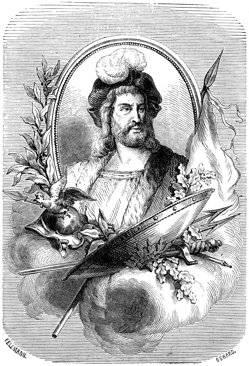 Pierre Terrail de Bayard, französischer Soldat des 16. Jahrhunderts, 1882-1884 von Gerard