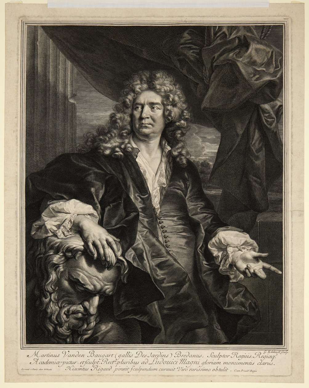 Martin van den Bogaert, genannt Desjardins, niederländischer Bildhauer und Direktor der französischen Königlichen Akademie für Malerei und Bildhauerei von Gérard Edelinck