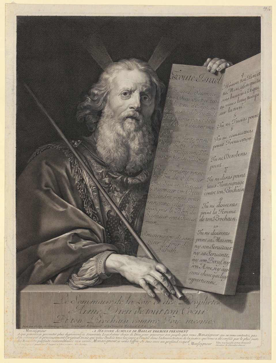 Moses mit den Gesetzestafeln von Gérard Edelinck