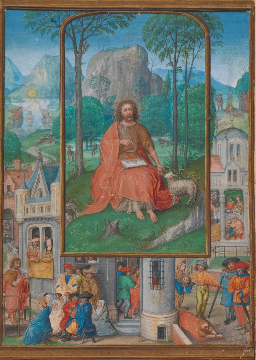 Manuskriptillumination mit Szenen aus dem Leben des Heiligen Johannes des Täufers, ca. 1515 von Gerard Horenbout