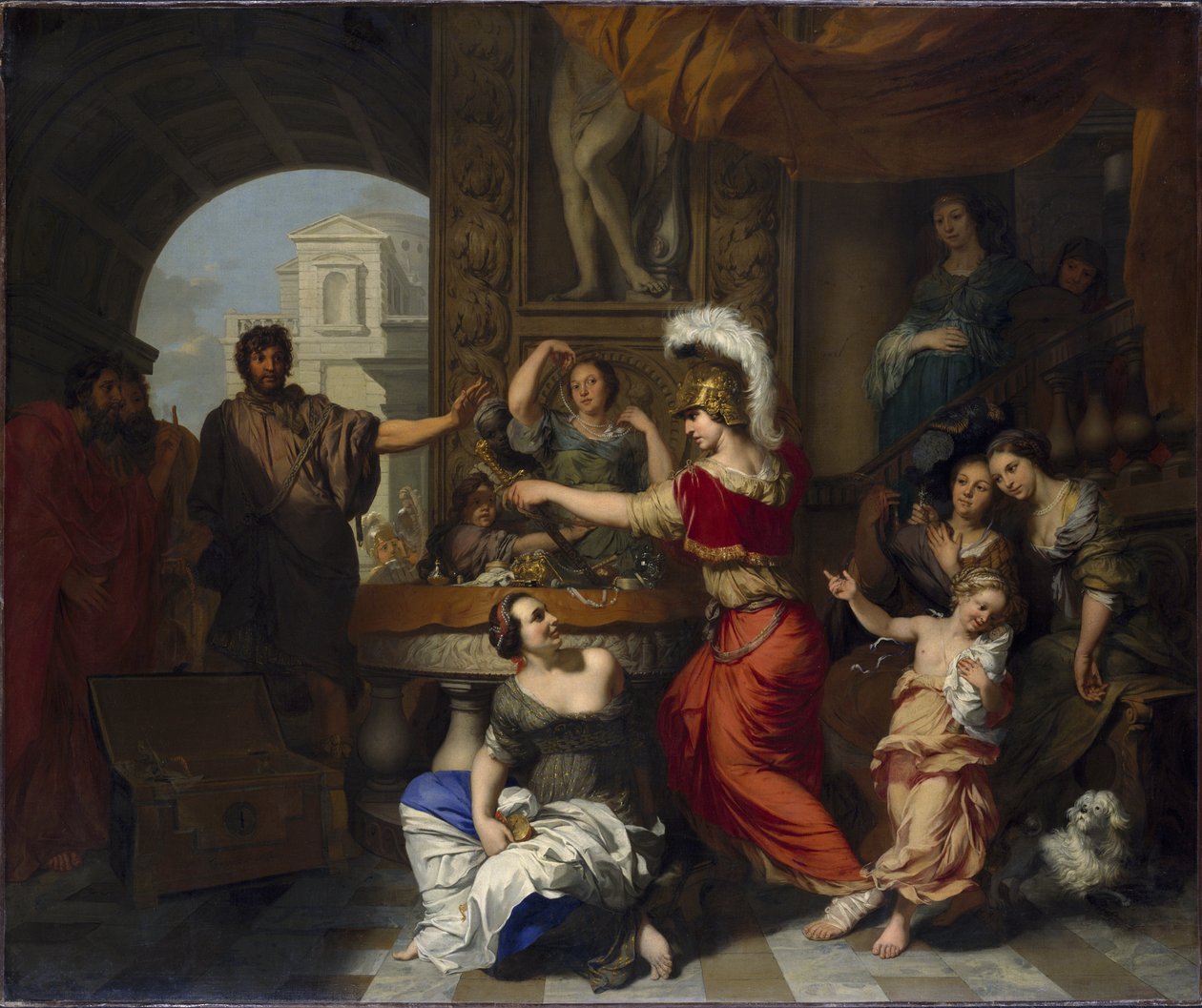 Achilles wird von Odysseus unter den Töchtern des Lykomedes auf Skyros entdeckt von Gerard de Lairesse