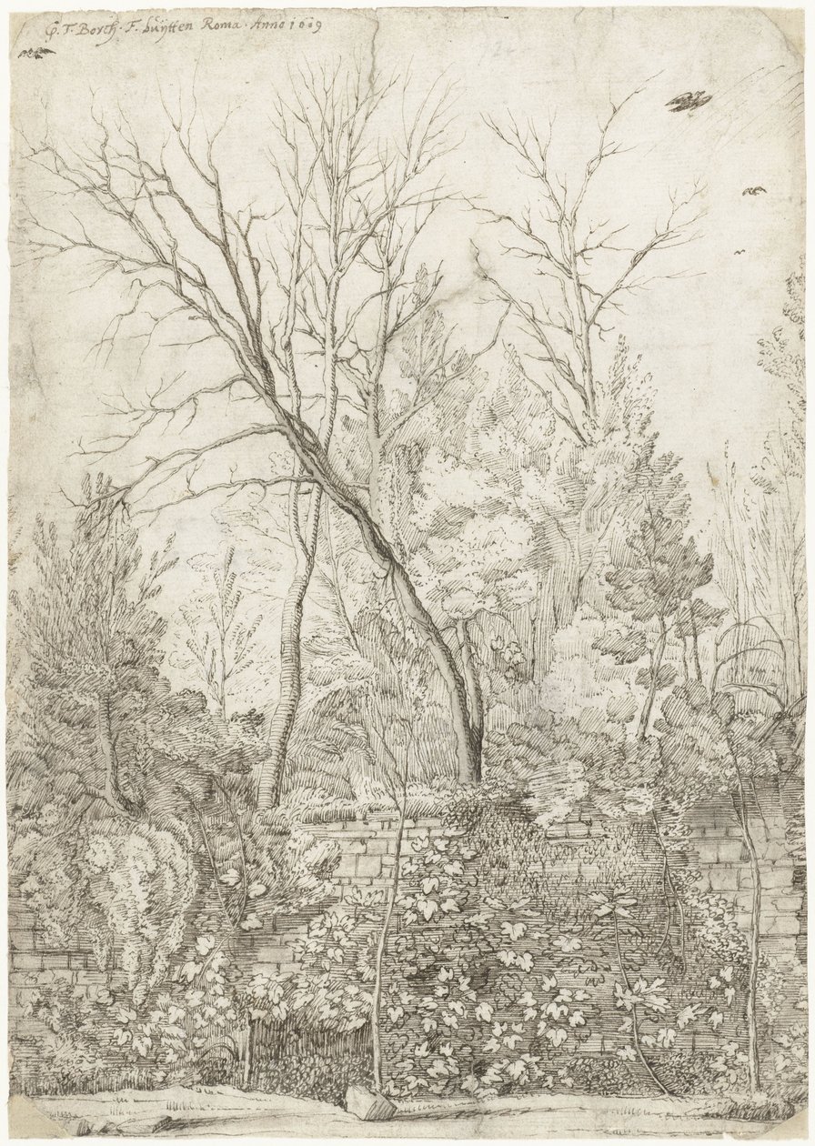 Garten der Villa Madama, außerhalb von Rom von Gerard ter Borch