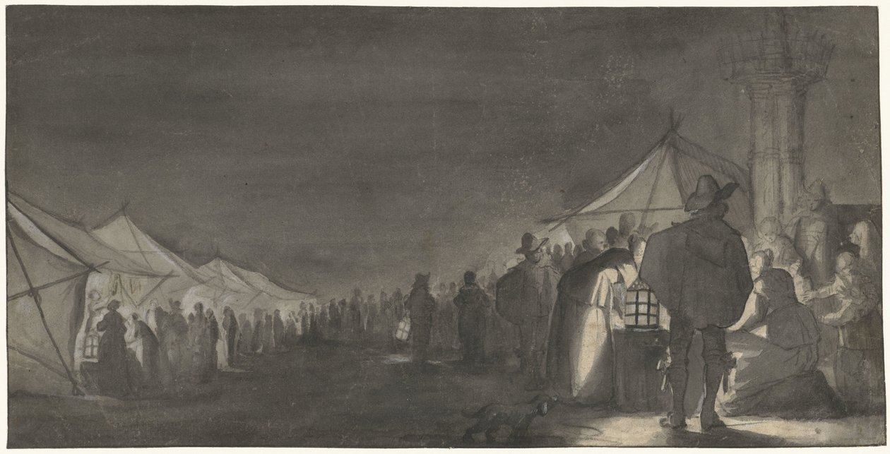 Der Milchmarkt in Zwolle, bei Abend von Gerard ter Borch (II)