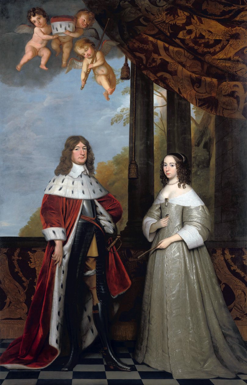 Porträt von Friedrich Wilhelm, Kurfürst von Brandenburg, und seiner Frau Louise Henriette, Gräfin von Oranien-Nassau von Gerard van Honthorst