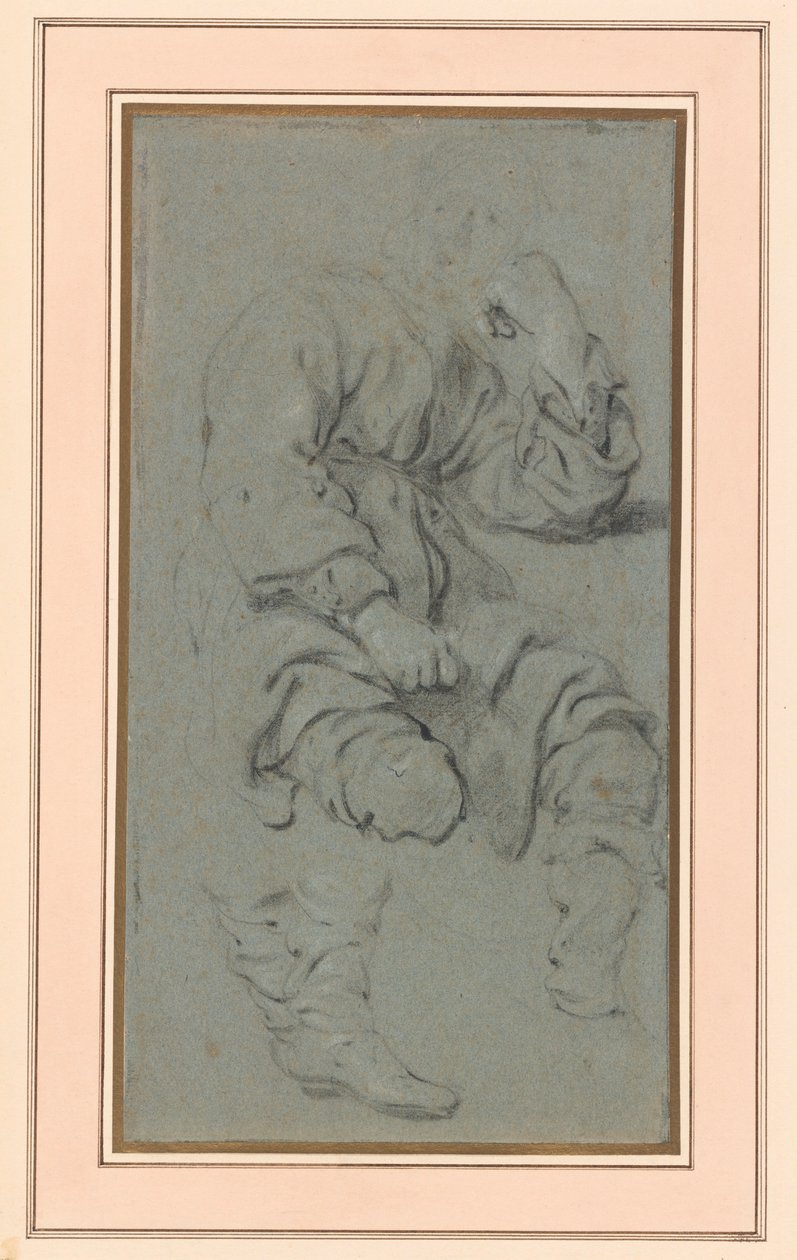 Studie eines sitzenden Mannes, für eine Figur im Gemälde des Propheten Elisa und der Schunemiterin auf dem Berg Karmel (Nationalmuseum, Warschau inv. M.Ob.551 MNW) von Gerbrand van den Eeckhout