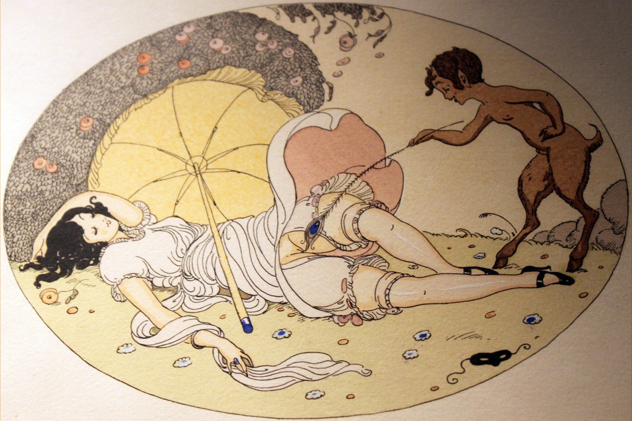 Serie von Aquarellen, die 1925 unter dem Titel Die Freuden des Eros in Erotopolis Paris erschienen von Gerda Marie Frederike Wegener