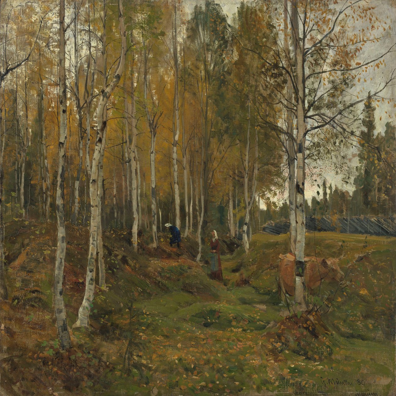 Birken im Herbst von Gerhard Munthe