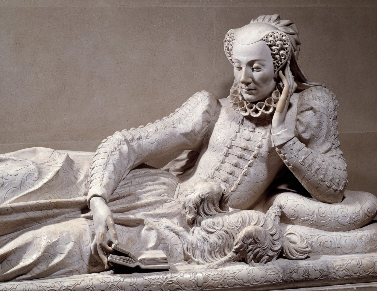 Grabdenkmal: Grab mit Abbild von Jeanne Valentine Balbiani, Frau von Kardinal Rene de Birague (Detail) von Germain Pilon