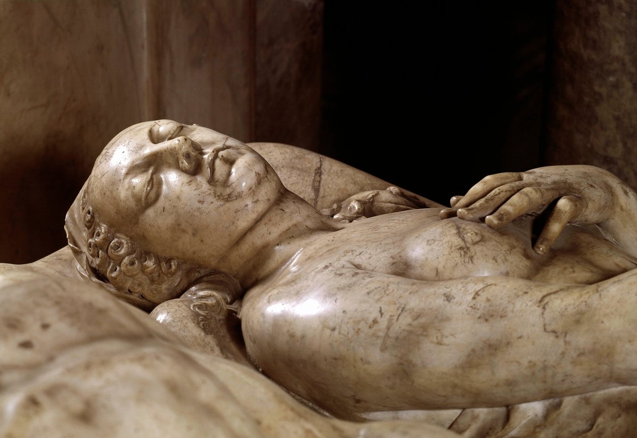 Grabdenkmal von Heinrich II. (1519-1559) und Catherine de Medici (1519-1589) aus Marmor von Germain Pilon (Detail der Königin von Frankreich). 1563-1572. Rotonde des Valois, auch bekannt als Chapelle des Valois von Germain Pilon