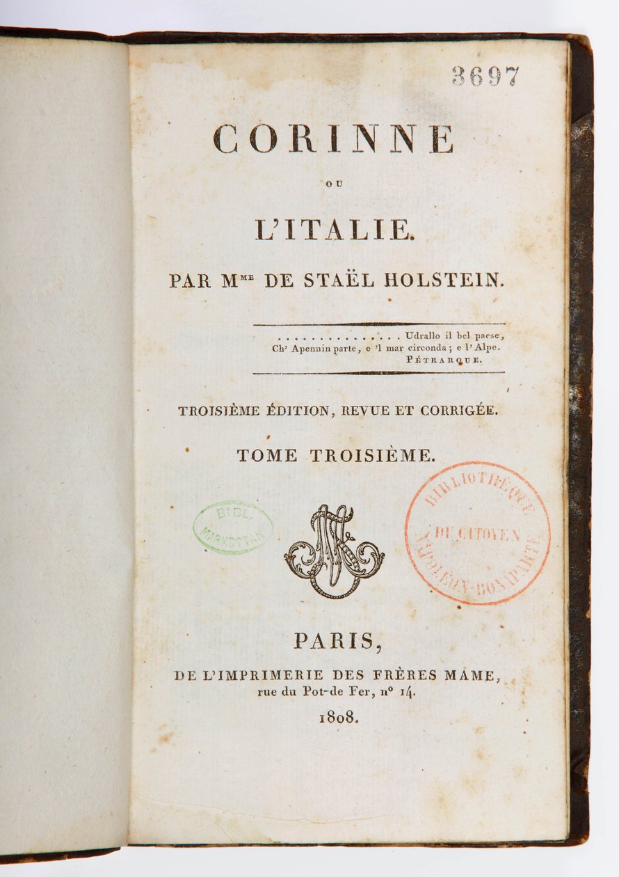 Titelseite von Corinne ou l