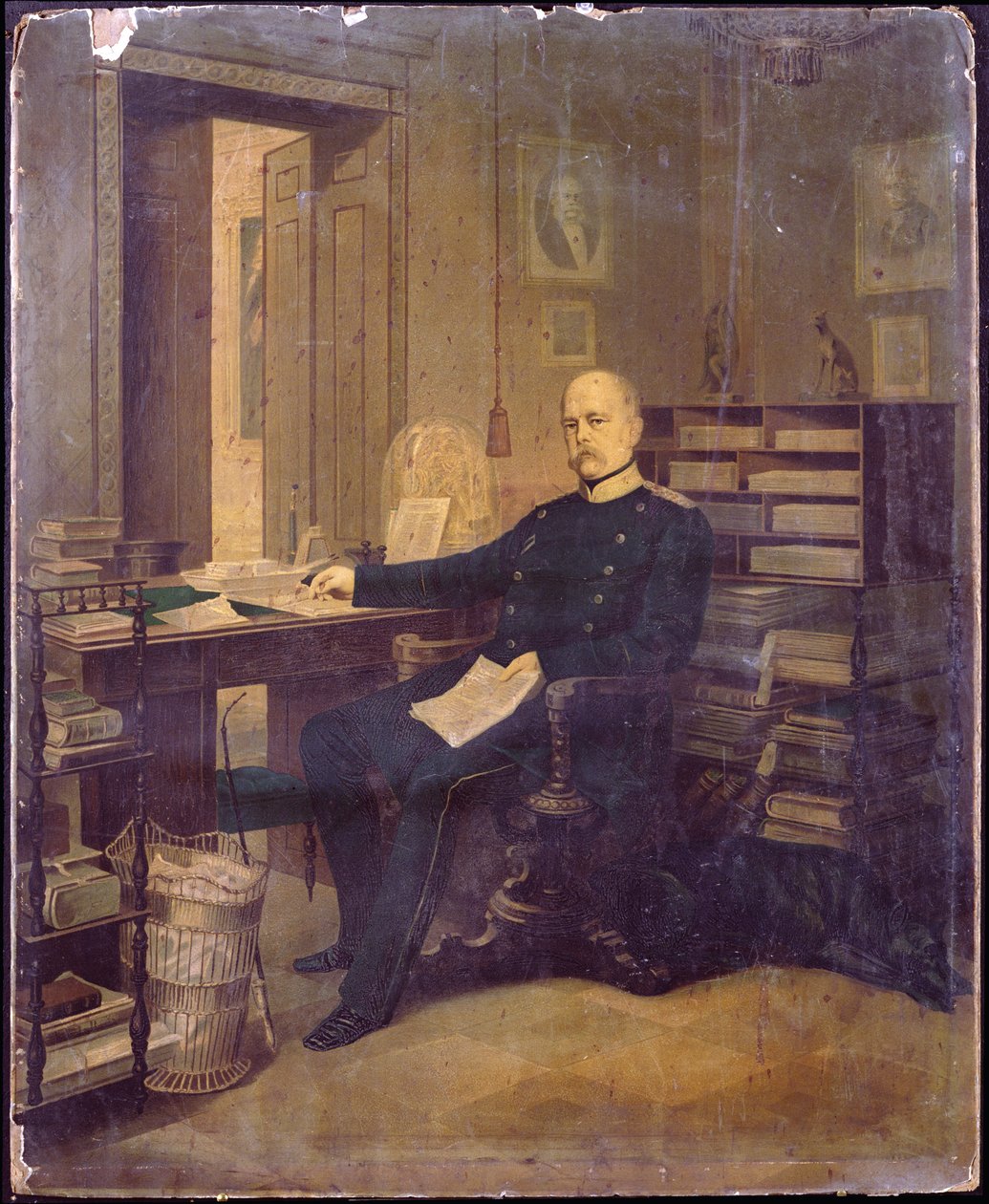 Otto von Bismarck in seinem Arbeitszimmer von German School
