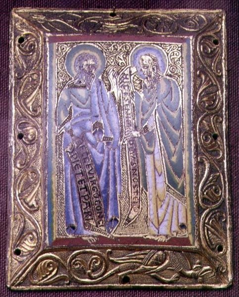 Plakette mit Darstellung von Jesaja und Daniel von German School