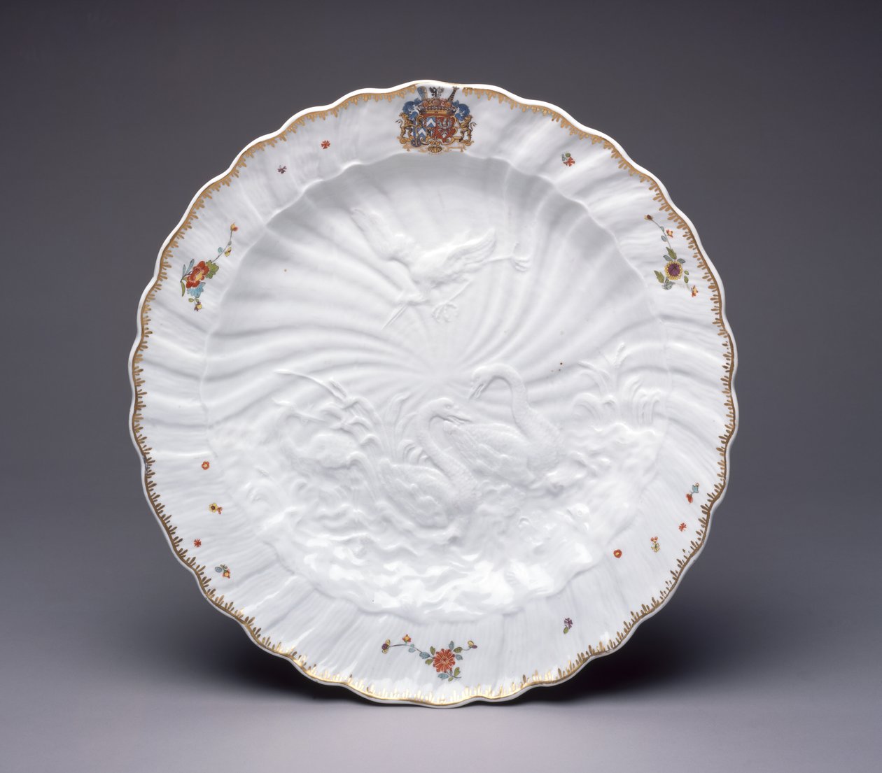 Teller aus dem Schwanenservice, Meißener Porzellan, ca. 1737-41 von German School