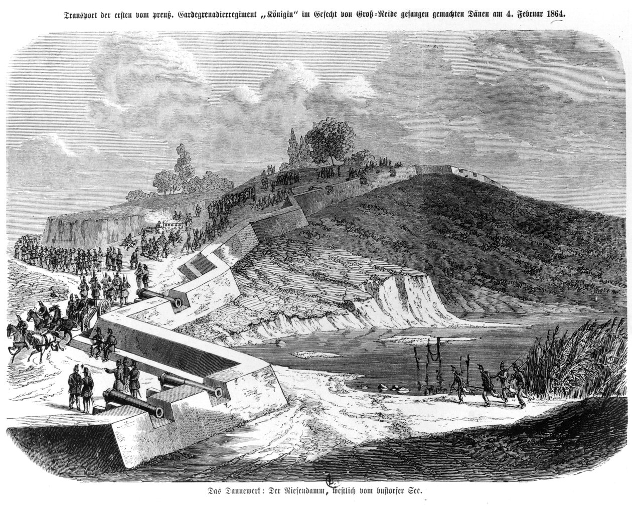 Krieg der Herzogtümer, dänische Befestigungen, Illustration aus 