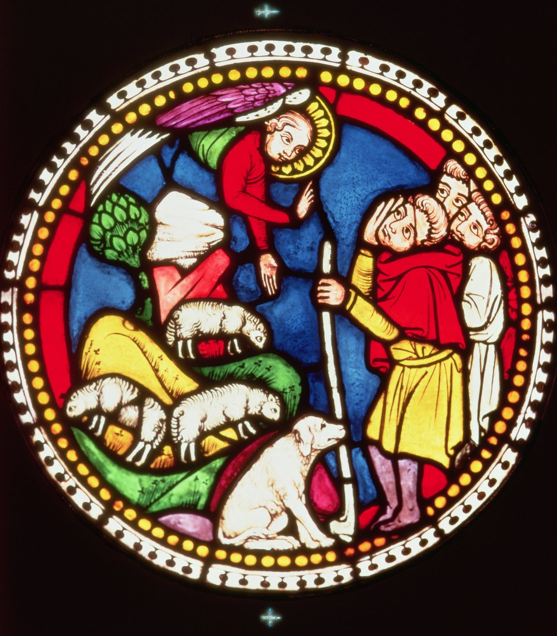 Fenster mit der Verkündigung an die Hirten, ca. 1300 von German School