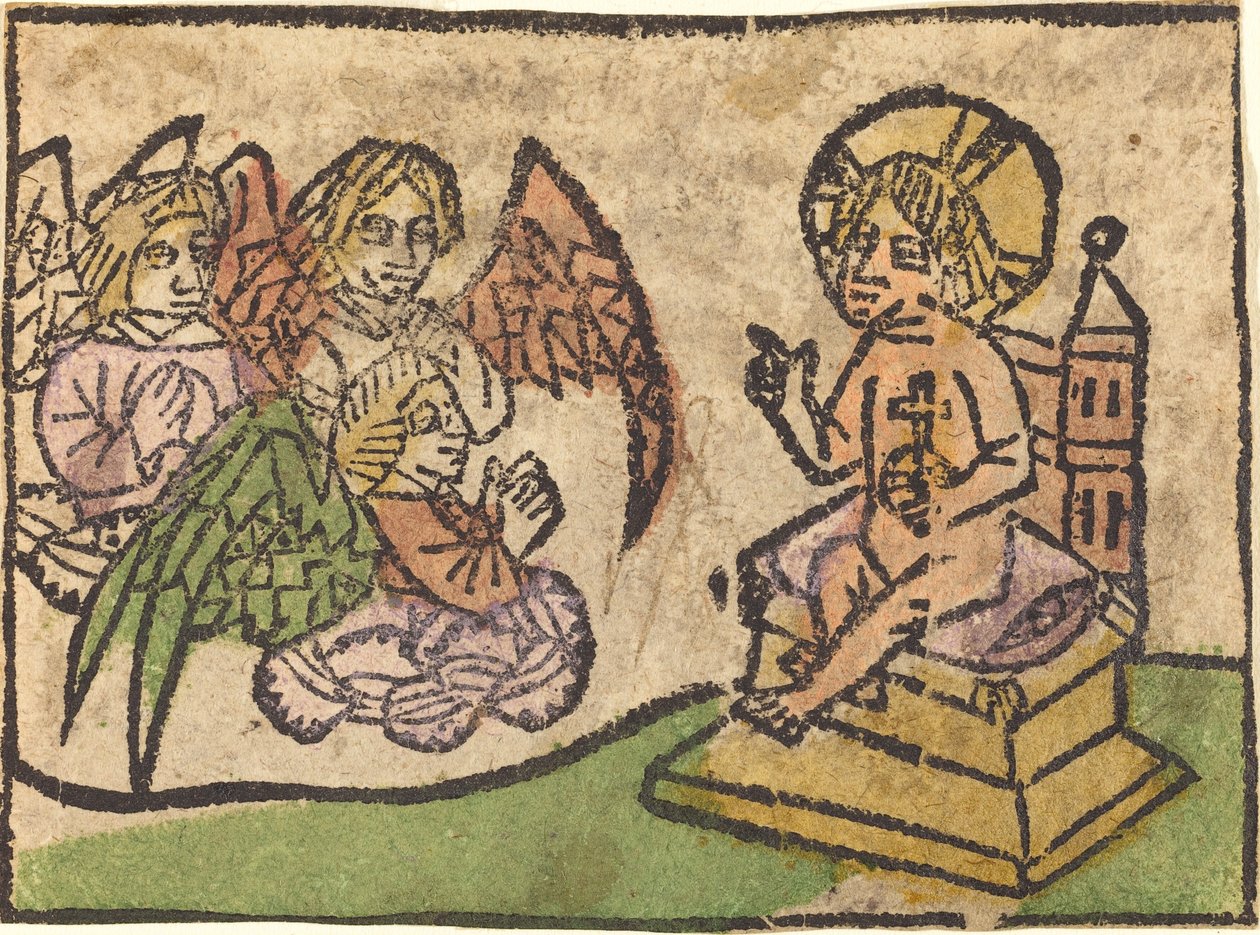 Christuskind mit drei Engeln von German 15th Century