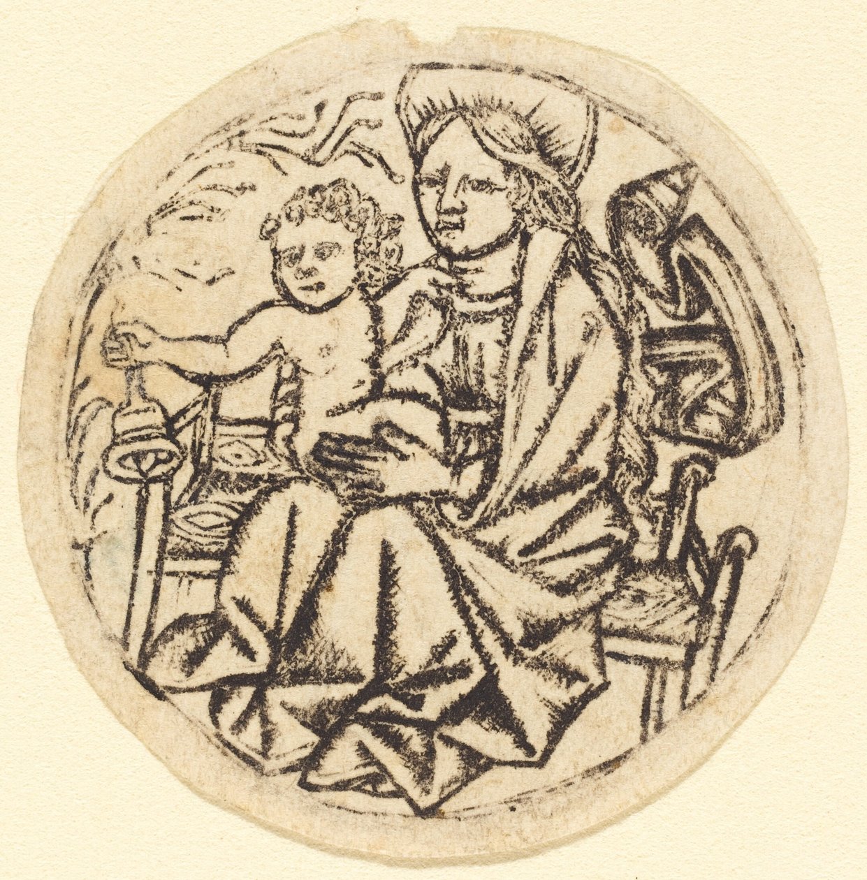 Madonna und Kind mit einer Glocke von German 15th Century