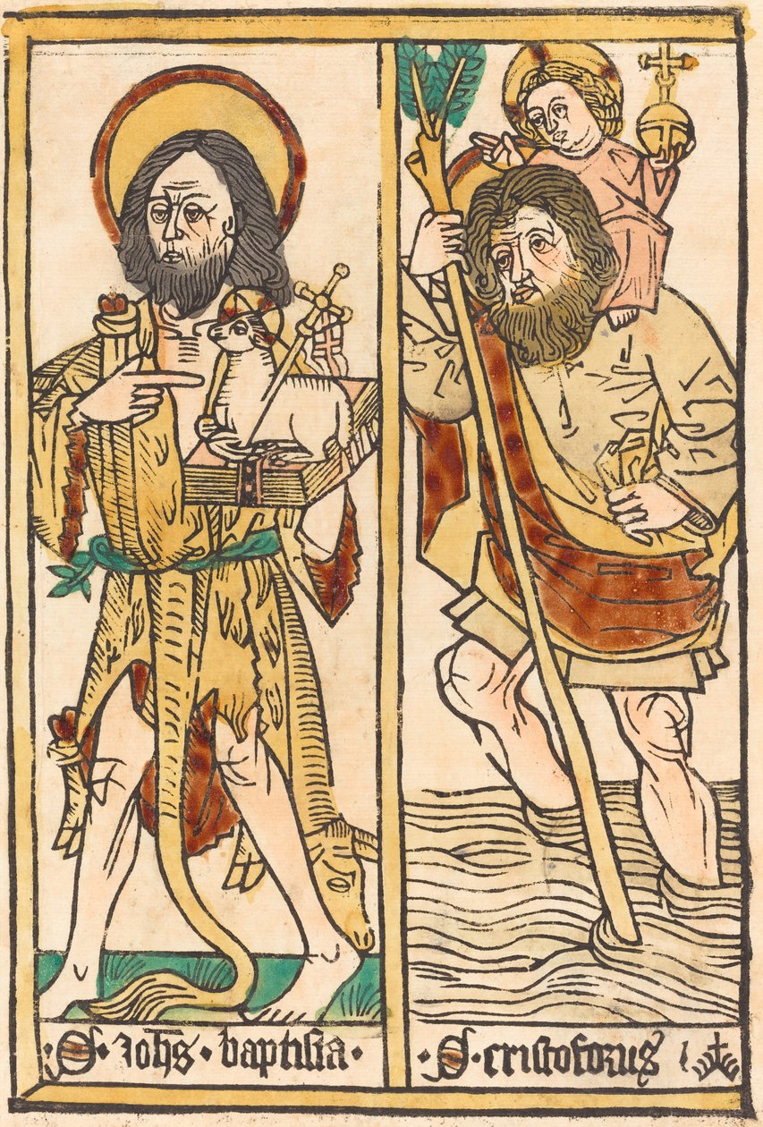 Johannes der Täufer und Christophorus von German 15th Century