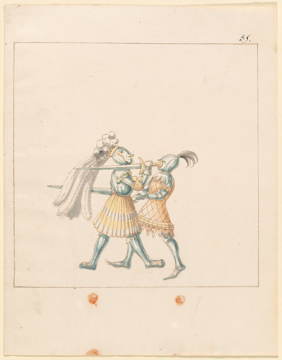 Freydal, Das Buch der Turniere und Turniere von Kaiser Maximilian I.: Kämpfe zu Fuß (Turniere)(Band III): Tafel 165 von German 16th Century