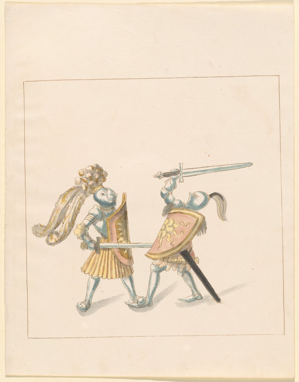 Freydal, Das Buch der Turniere und Turniere von Kaiser Maximilian I.: Kämpfe zu Fuß (Turniere)(Band III): Tafel 161 von German 16th Century