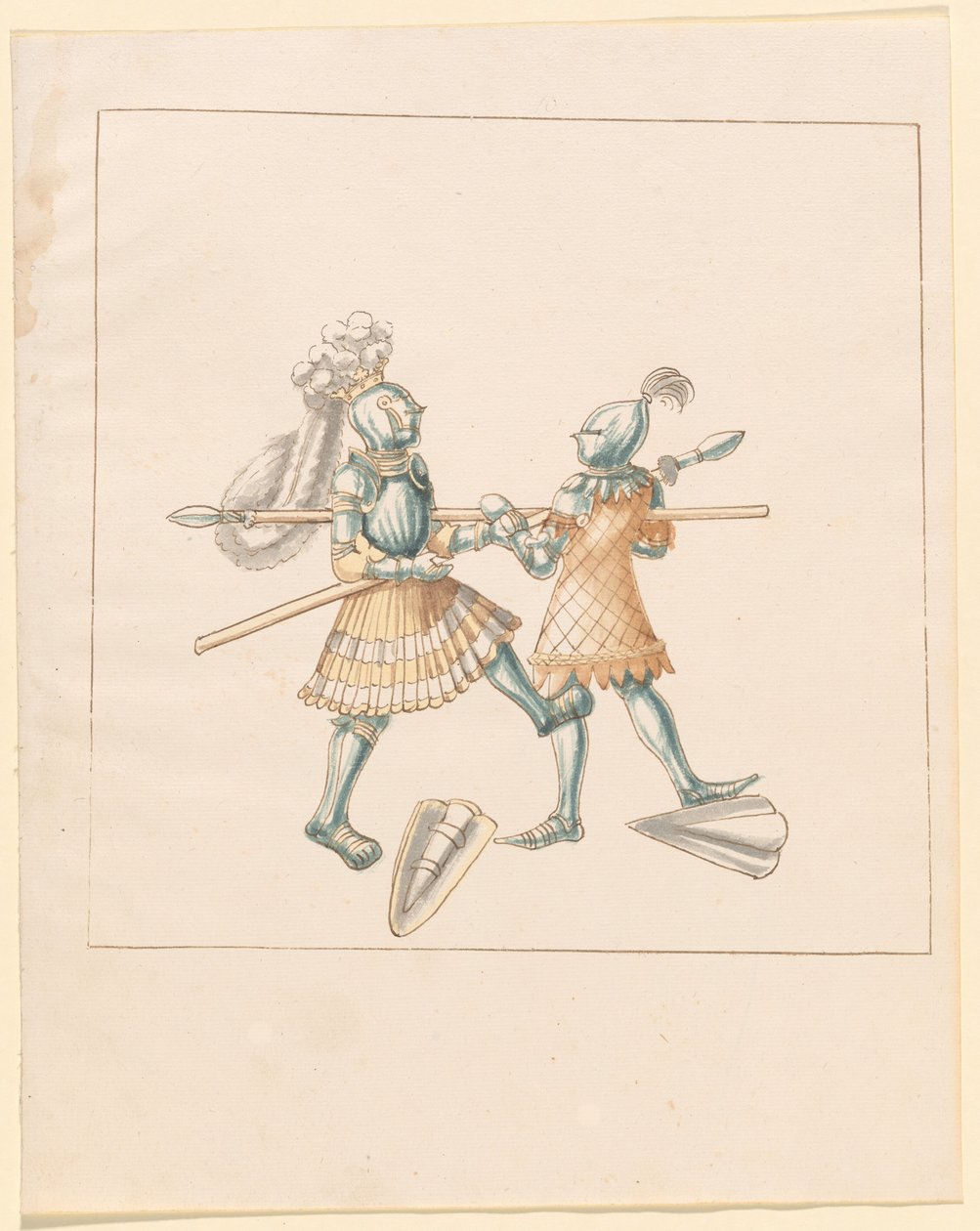 Freydal, Das Buch der Turniere und Turniere von Kaiser Maximilian I.: Kämpfe zu Fuß (Turniere) (Band III): Tafel 151 von German 16th Century