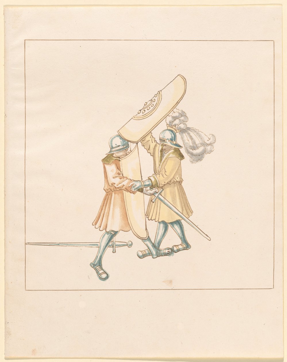Freydal, Das Buch der Turniere und Turniere von Kaiser Maximilian I.: Kämpfe zu Fuß (Turniere)(Band III): Tafel 156 von German 16th Century
